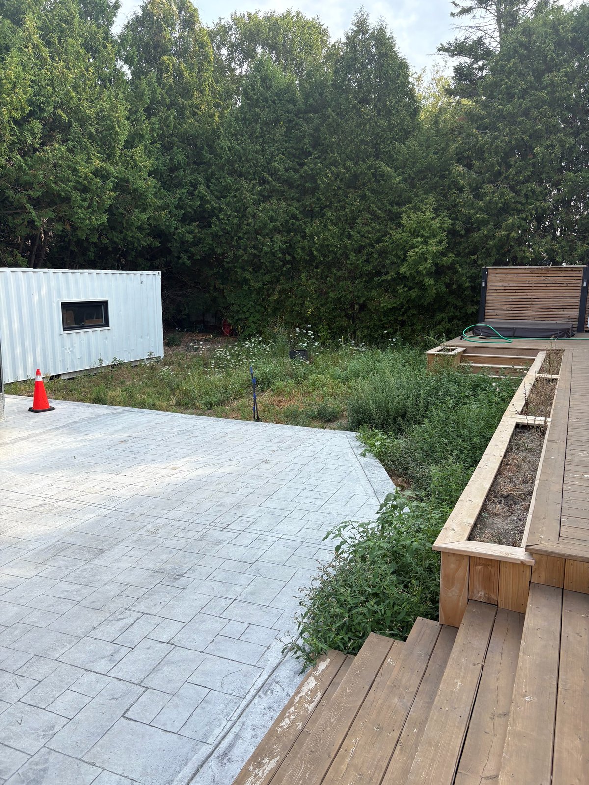Modern outdoor space before renovation